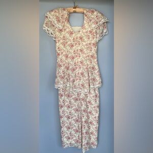 Vintage floral cottagecore dress by Scott McClintock made in the USA - Size 4.